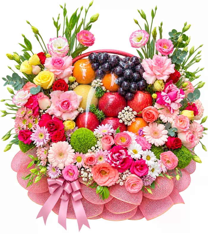 Giỏ trái cây hoa hồng