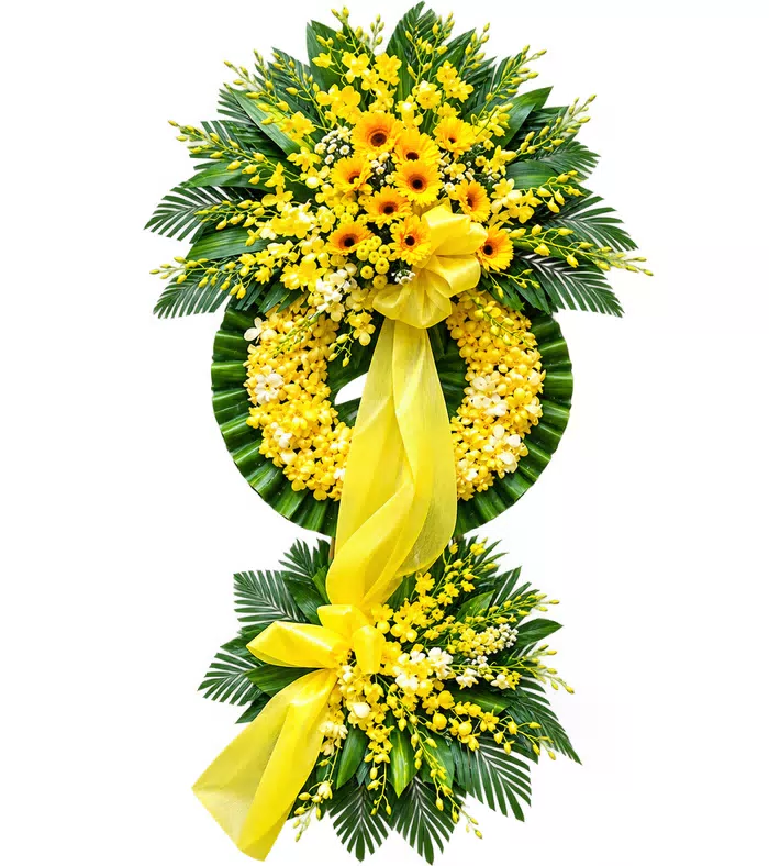 Kệ hoa viếng hướng dương vàng