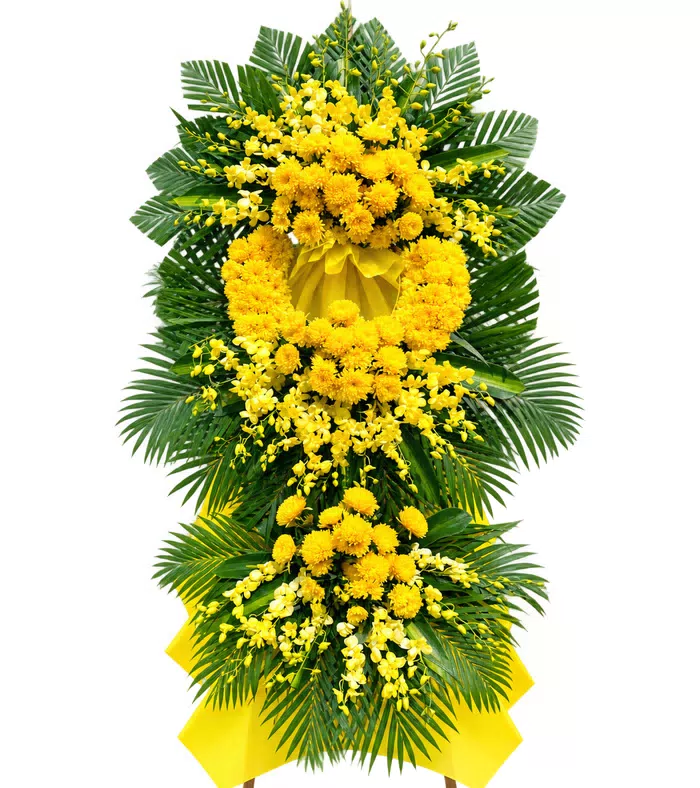 Kệ hoa viếng vàng, vòng viếng vàng