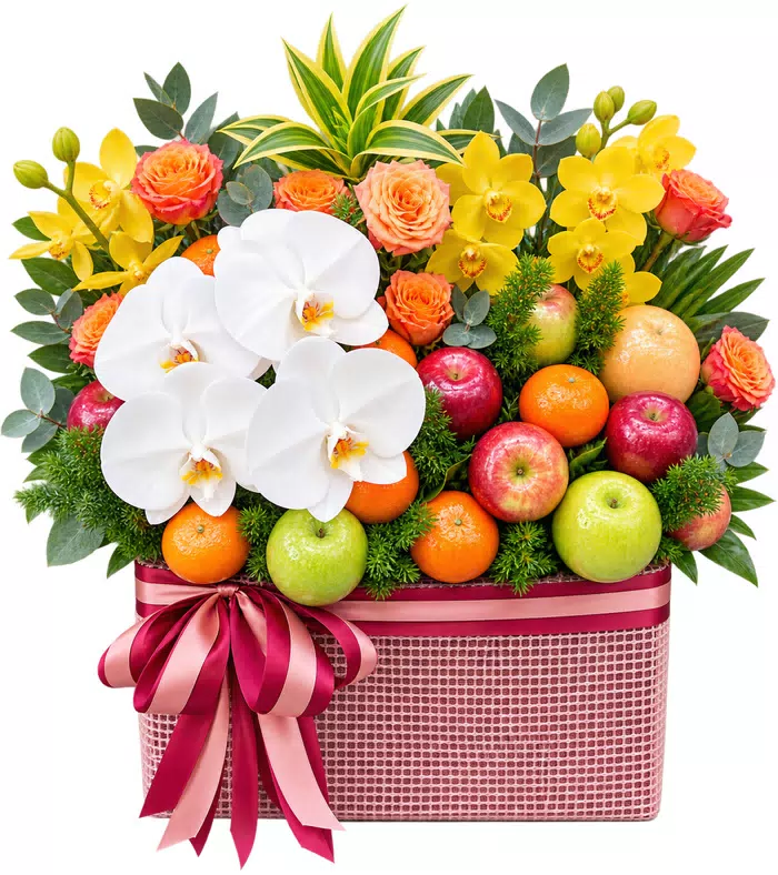 Giỏ trái cây lan trắng
