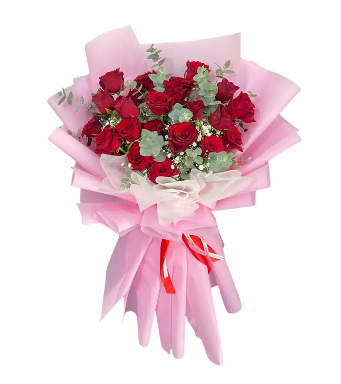 Bó hồng đỏ, giấy hồng