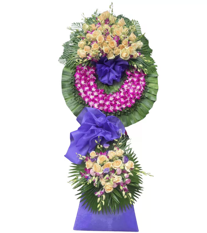 Kệ hoa viếng tím hồng, hồng cánh sen