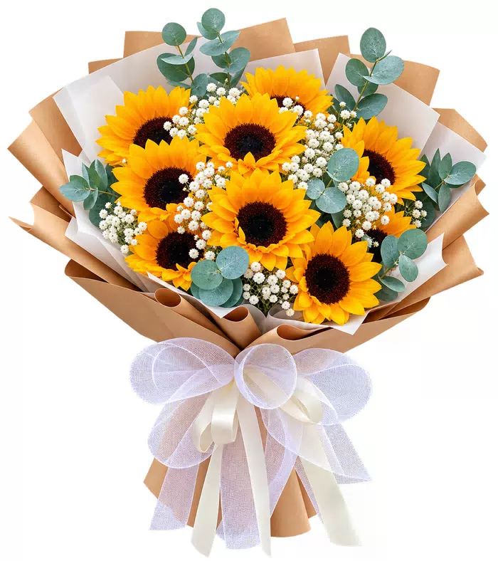 Bó hoa hướng dương, giấy kraft