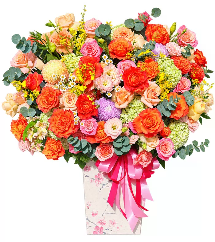 Hộp hoa phối nhiều màu