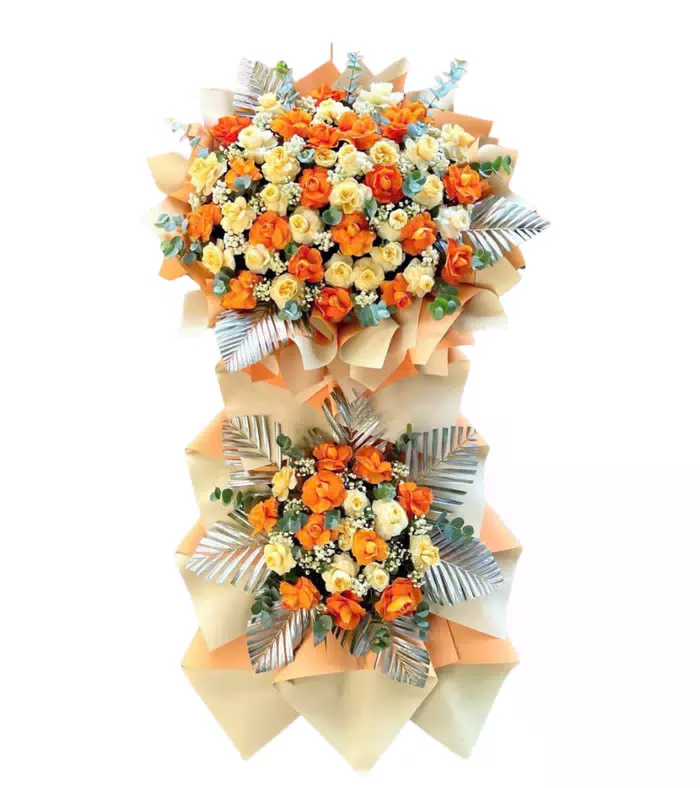 Kệ khai trương cam phối vàng