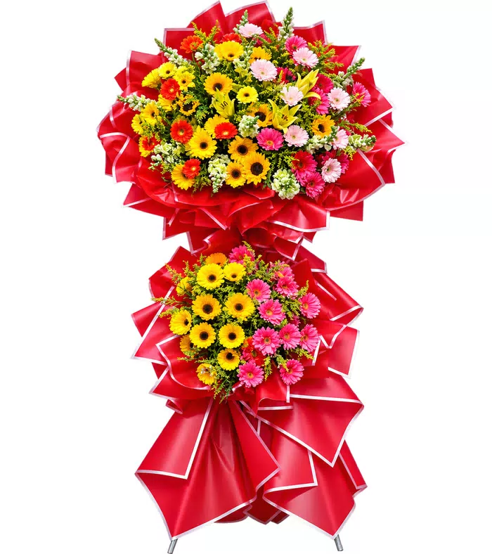 Kệ khai trương hướng dương hoa hồng