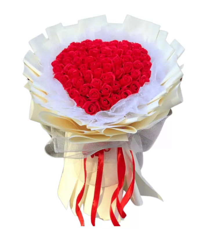 Bó hoa tươi trái tim sắc đỏ