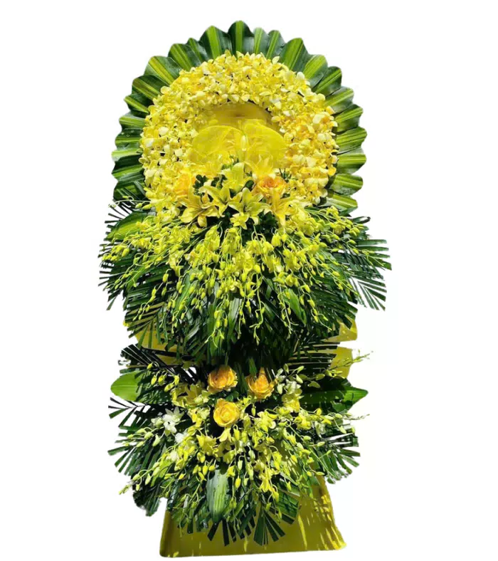 Kệ hoa viếng vàng xanh