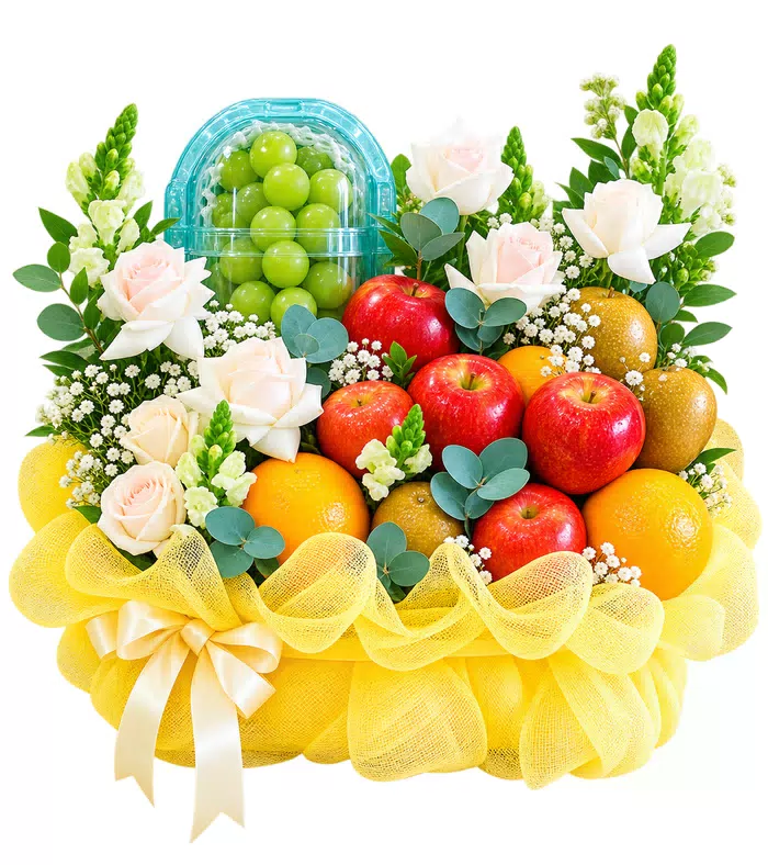 Giỏ trái cây hồng trắng