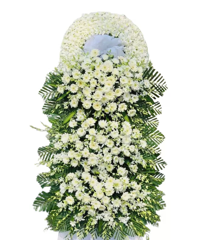 Kệ hoa viếng trắng kem