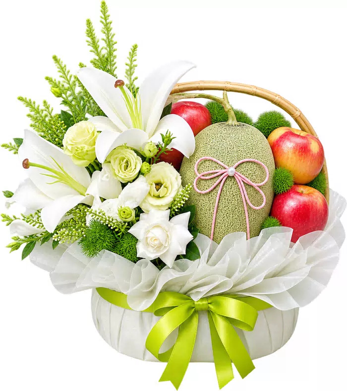 Giỏ trái cây ly trắng