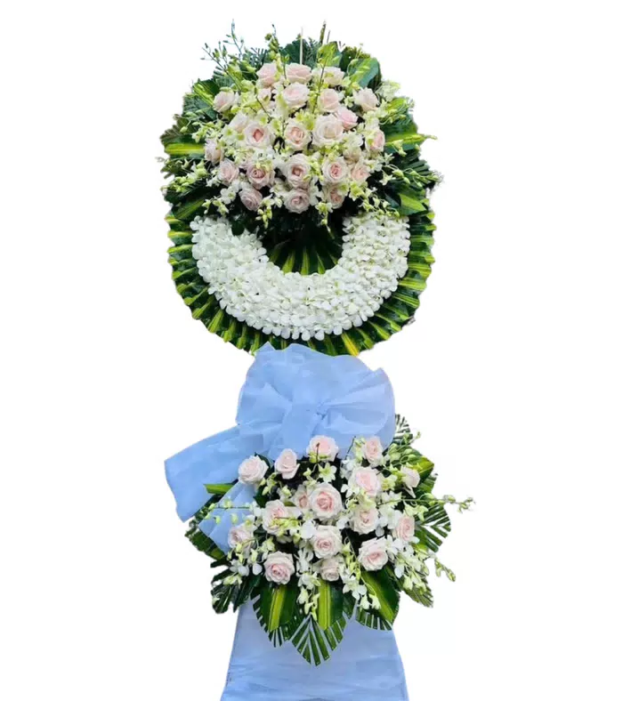Kệ hoa viếng hồng trắng, hoa hồng