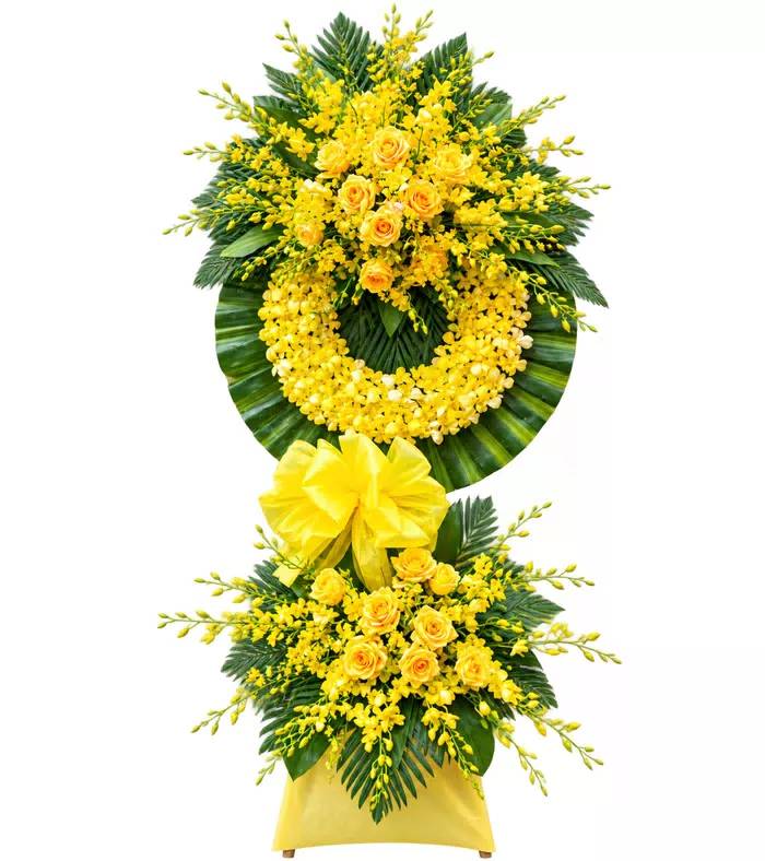 Kệ hoa viếng vàng, vòng viếng vàng