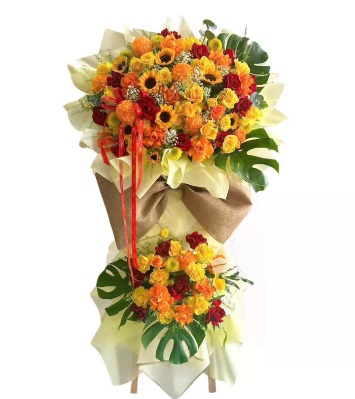 Kệ khai trương cam phối vàng