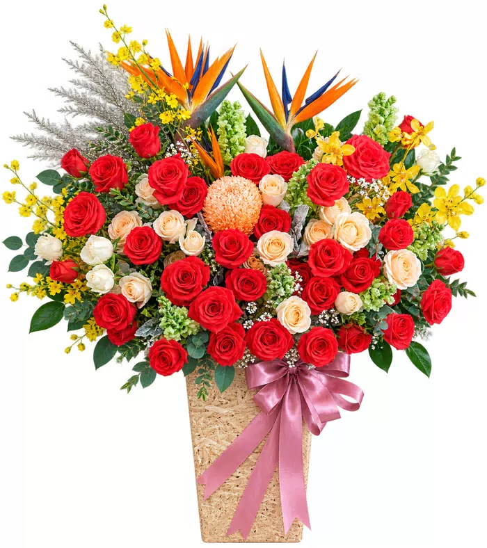 Giỏ hồng đỏ thiên điểu