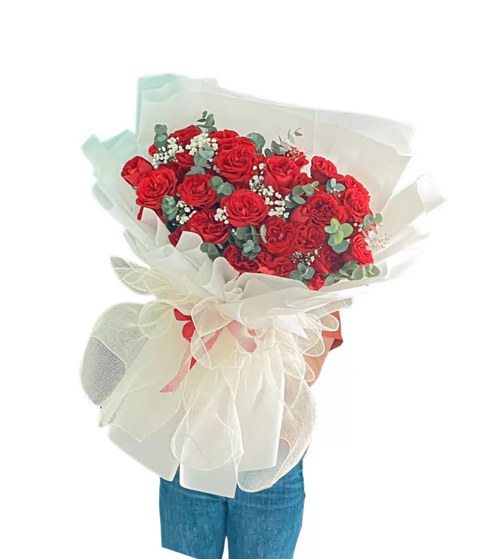 Bó hoa sắc đỏ