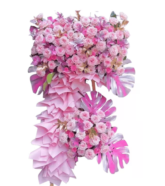 Kệ khai trương hồng phấn phối hồng