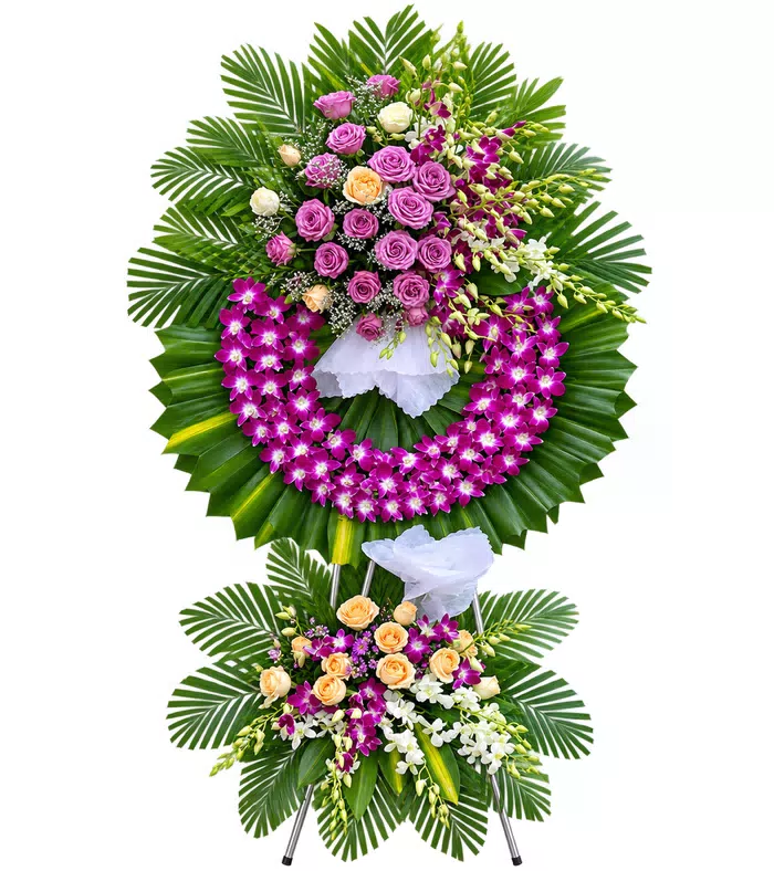 Kệ hoa viếng hồng tím