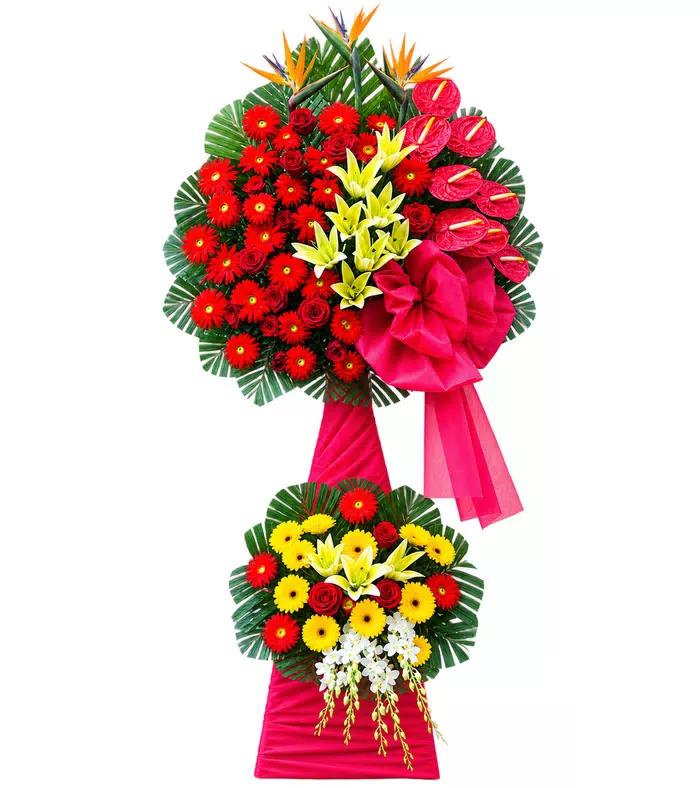 Kệ khai trương đỏ thiên điểu, hồng môn đỏ và nơ hồng