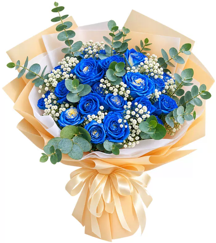 Bó hồng sắc xanh dương
