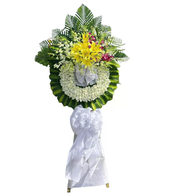 Vòng hoa viếng vàng xanh