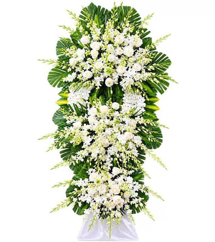 Kệ hoa viếng trắng ba cụm