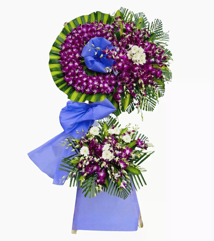 Kệ hoa viếng tím hồng